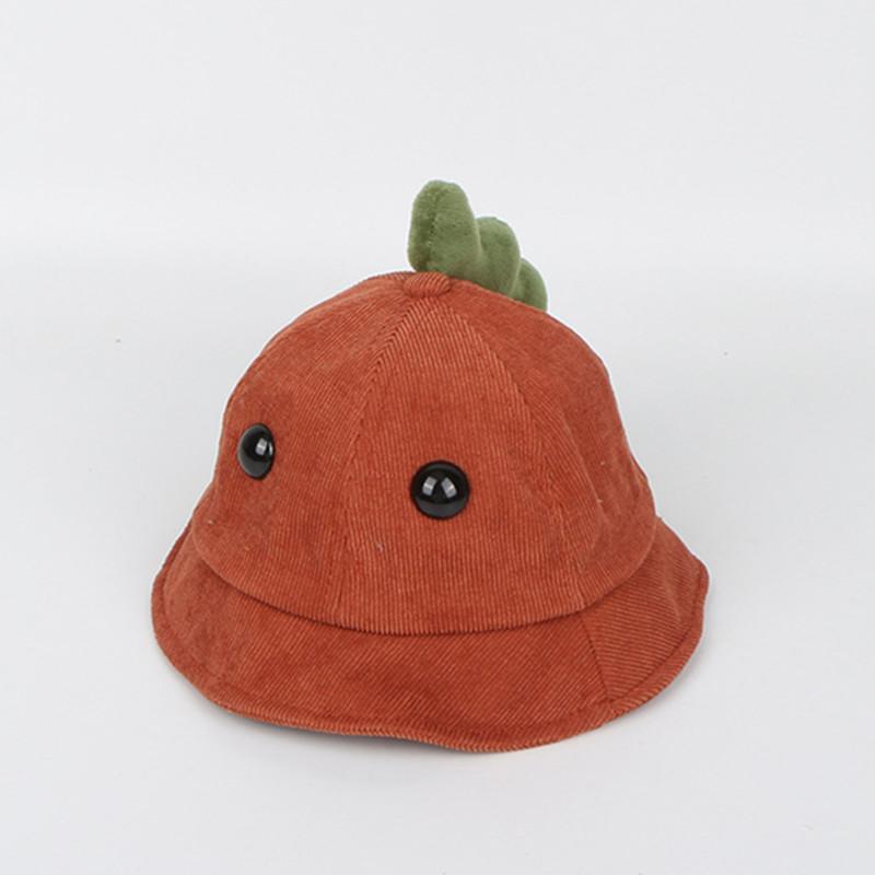 

Berets Corduroy Cute Dinosaur Bucket Hat Fisherman Outdoor Travel Sun Cap Hats For Children Boys And Girls 01, Black