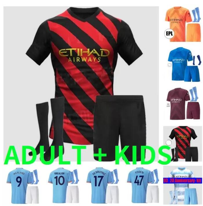 

adult kits 22 23 HAALAND GREALISH FODEN DE BRUYNE soccer jerseys 2022 2023 G.JESUS STERLING football shirt MANS cities RUBEN MENDY BERNARDO MAHREZ FERRAN men kids kit