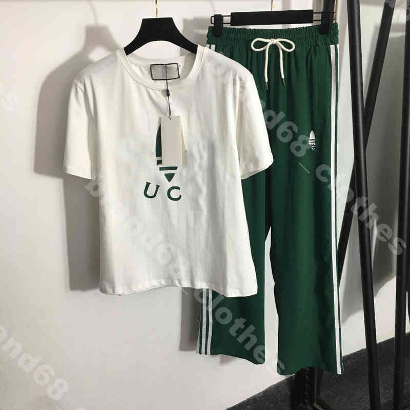 

Brand women two piece pants designer tracksuit luxury suit logo sportswear g..cci A..D joint design lady cotton short sleeve shirts clothes XL oversize female Apparel
