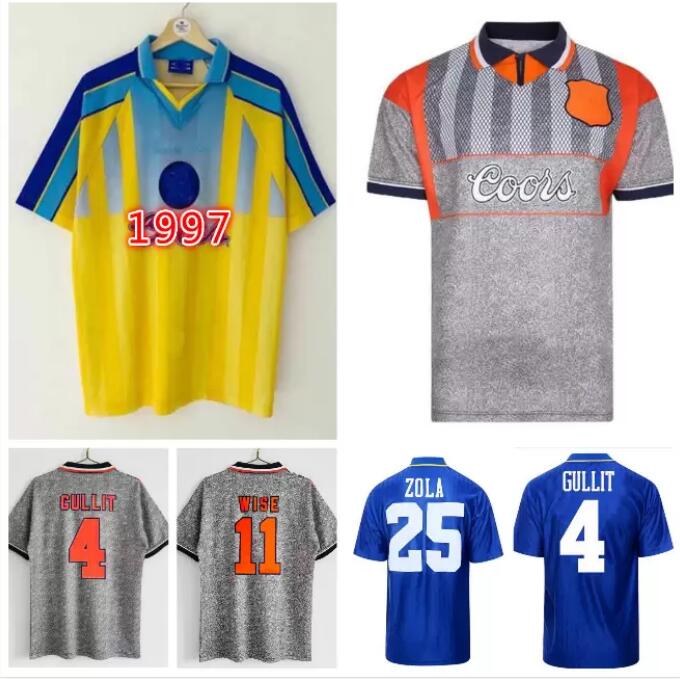 

1995 1997 Gullit ZOLA Wise Hughes Vialli retro soccer jersey 95 96 97 Peacock Spencer Di Matteo Leboeuf classic vintage football shirt