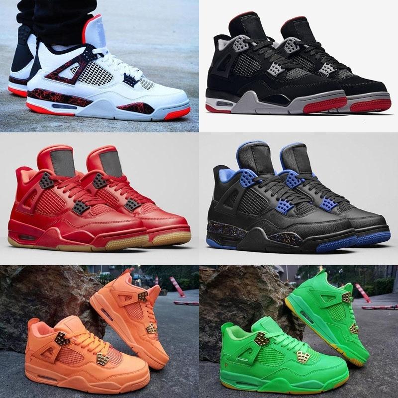 2022 Chaussures de haute qualité Tatouage 4 Singles Jour 4s Chaussures de basket-ball Men Pure argent royauté Ciment blanc Raptors Black Cat Bred
