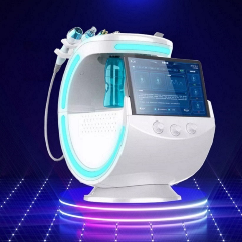 

2022 7 in 1 Portable Facial Hydra Skin Lifting Smart ice blue ultrasonic oxygen facial Hydra dermabrasion facial care machine