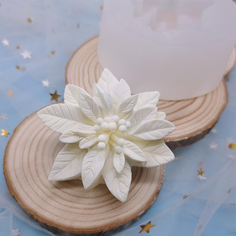 

Craft Tools Christmas Poinsettia Flower Silicone Plant Candle Mold Resin Moulds Cake Decorating Handmade Soap Fondant MakingCraft CraCraft