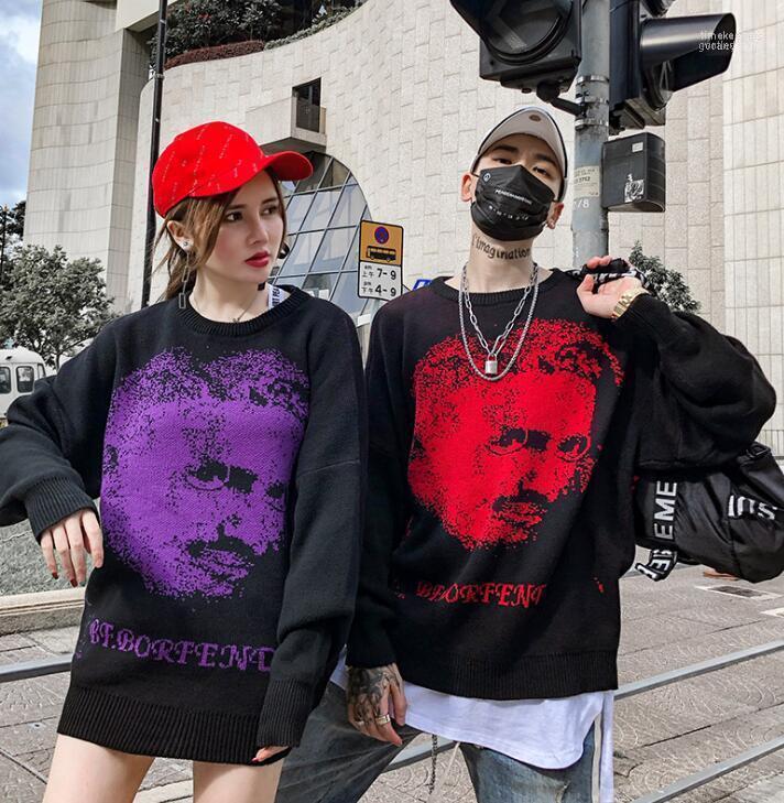 

The European And American Logo Winter Sweater Hip-hop Loose Languid Is Lazy Male Fashion Lovers Coat Men's Sweaters Time22, Purple