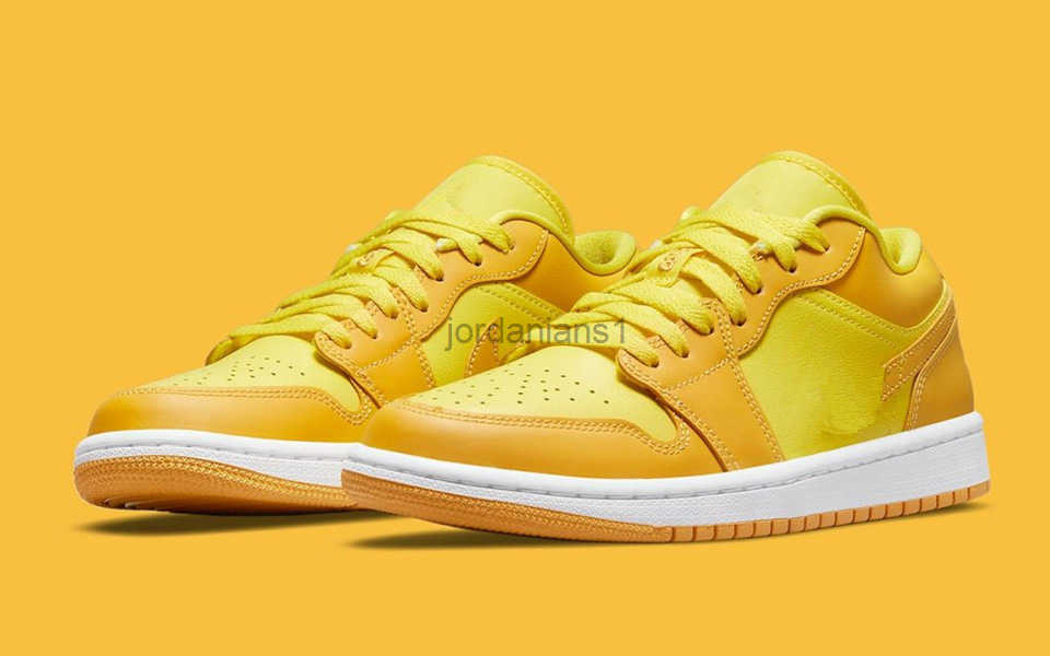 Chaussures Jumpman 1 Low Yellow Strike OG Basketball Designer Sports Sneakers Original