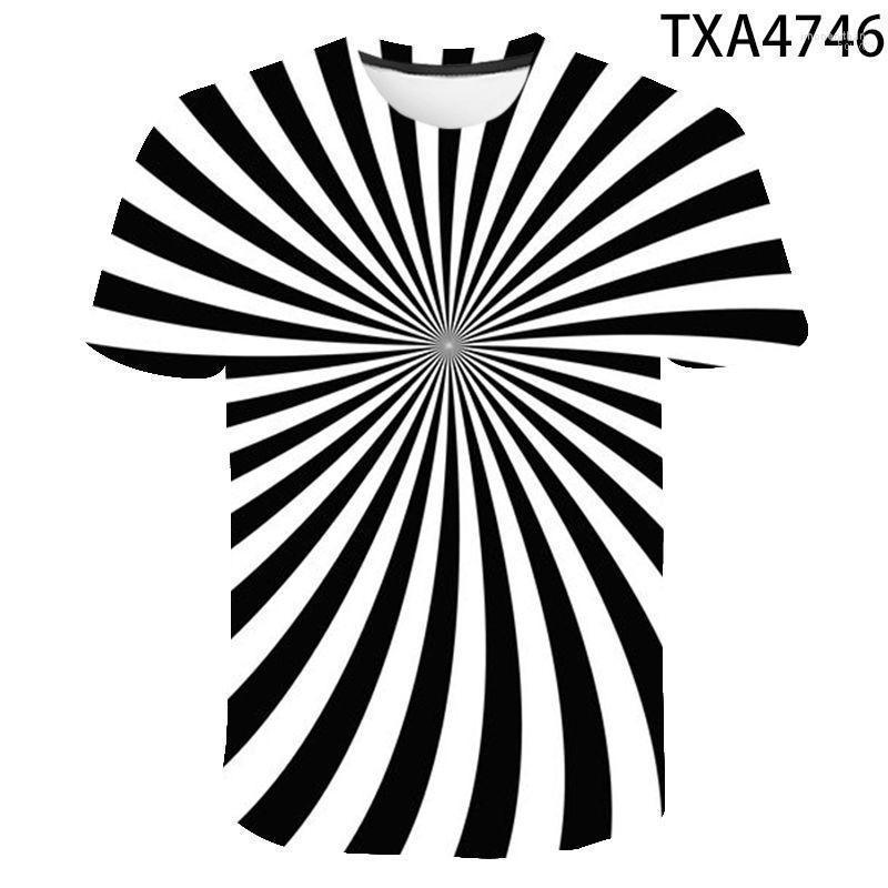 

Men's T-Shirts Turbine Black And White Lines 3D Printing Men's Clothing Casual Summer Women Tops Short Sleeve Loose Men T ShirtMen's Imo, Txa4742