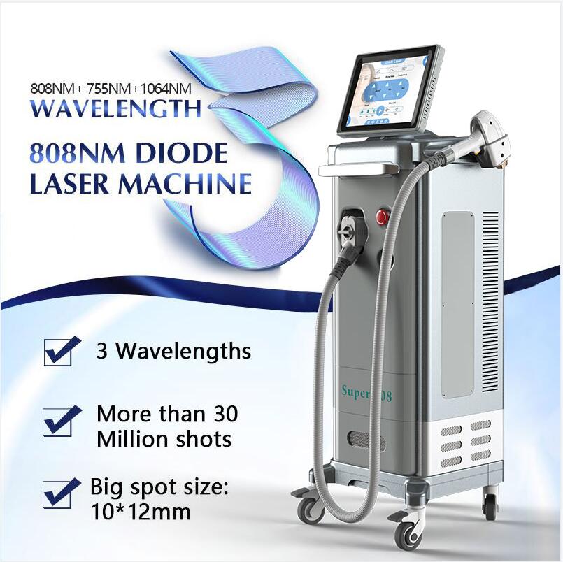 

1200W High energy 755nm 808nm 1064nm painless Diode Laser Hair Removal System Permanent Epilator for all skin hair removal 3 wavelength