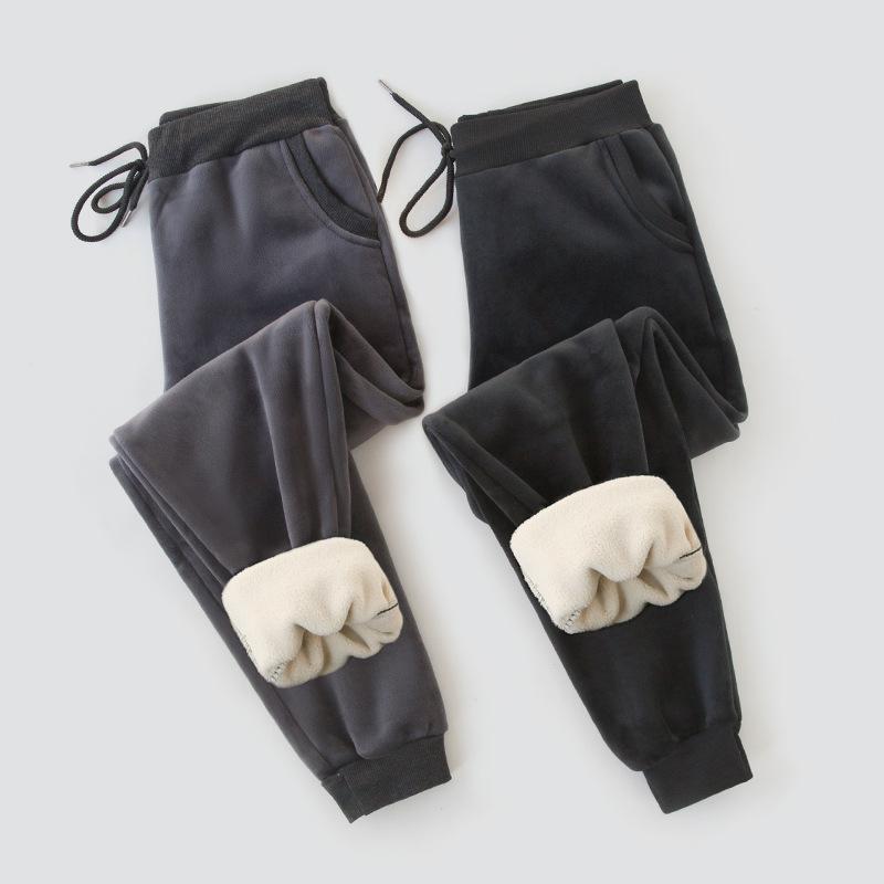 

Women' Two Piece Pants Super Soft Suit Home Service Sportswear Plus Velvet Thickening Outer Wear Cotton Trousers Loose-Fitting Casual, Gray pant
