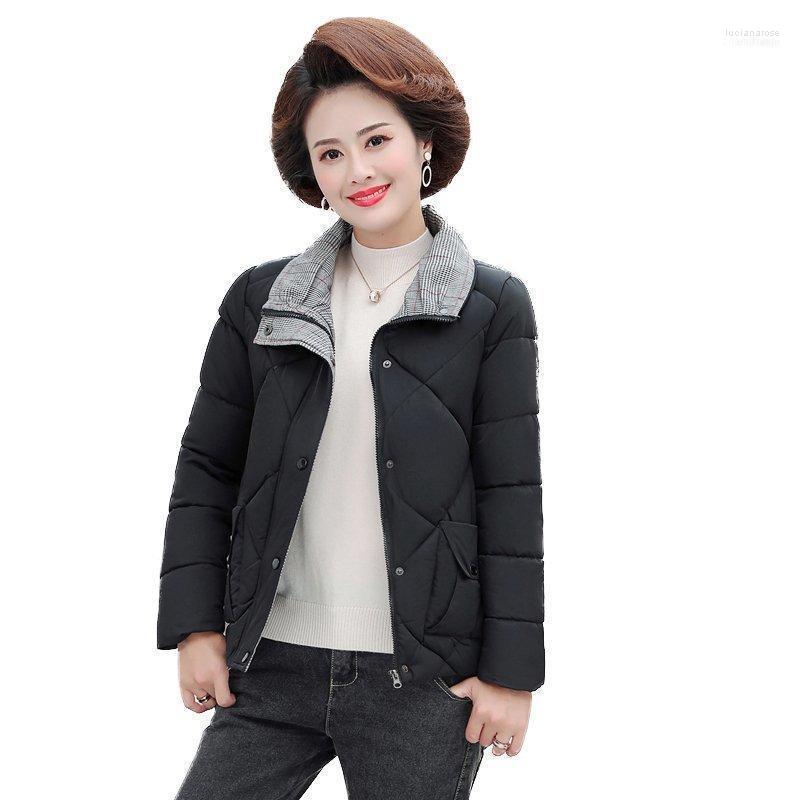 

Autumn Winter Warm Casual Women Coat Jacket Fashionable Simple Cotton Short Jacket1 Luci22, Black