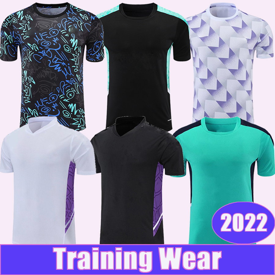 

2022 HAZARD BENZEMA Training Wear Short Sleeve Kit Soccer Jerseys MODRIC ASENSIO KROOS MARCELO BALE ISCO Footall Shirt, 418g4245 2022 top black