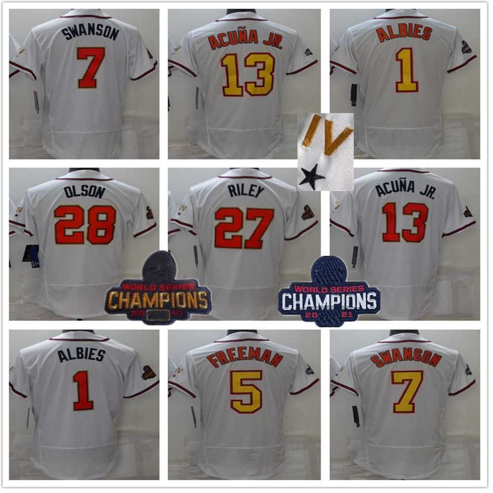 

2022 Men Women Youth WS Gold Program 13 Ronald Acuna Jr. Jersey Matt Olson Dansby Swanson Deion Sanders Austin Riley Brave Ozzie Albies, As shown in illustration