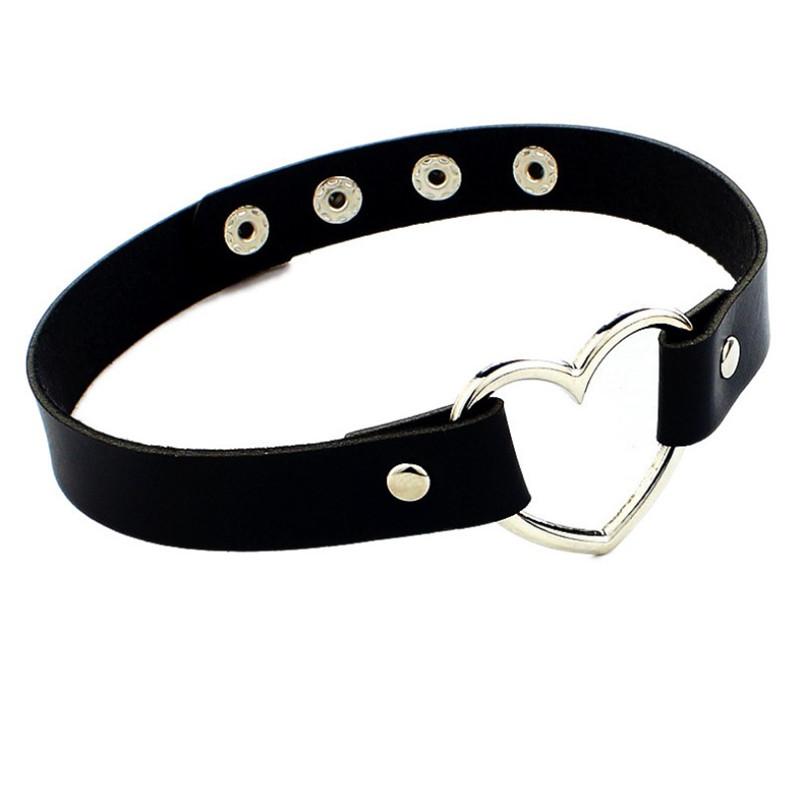 

Chokers Punk Goth Heart Buckle Choker Necklace Women PU Leather Chocker Vintage Gothic Collar Necklaces Party Jewelry Neck Accessories