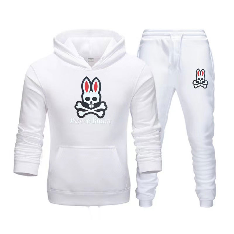 Mens Hoodie Set Designer Casual Fashion Sweatshirt Fall Winter Casual Psycho Bunny Print Cotton Men Hoodie and Pant Set S-3XL