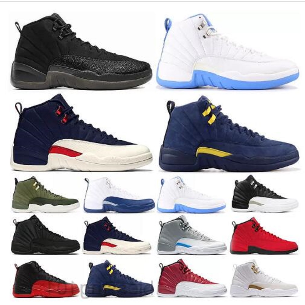 

FIBA 12 12s Basketball Shoes Men Game Royal Gym Red White Bulls Flu Game Michigan designer mens trainers Sports Sneakers, # 24