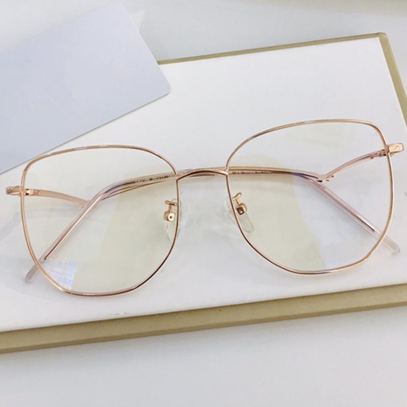 

Fashion Sunglasses Frames Eleglant Women Star Multi-Shaped Fullrim Glasses Frame 55-17-145 Lightweight Metal Big Square Rim For Prescription