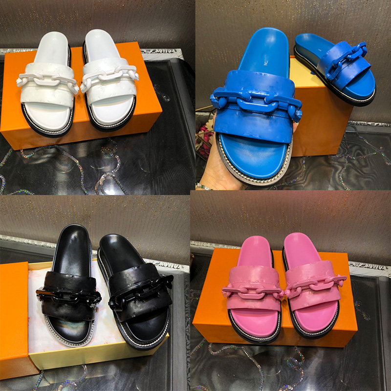 

2022 Designer Womens Slippers SUNSET FLAT COMFORT MULES Ladie Luxury Summer Sandals Beach Slide Flip Flops