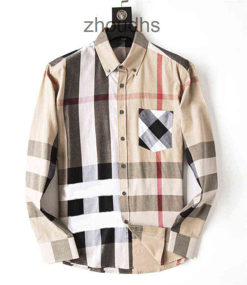 

Brand Men's Dress Shirts bberry Polka Dot Mens Designer Shirt Autumn Long Sleeve Casual Dres better Style Hom YSN8, 38