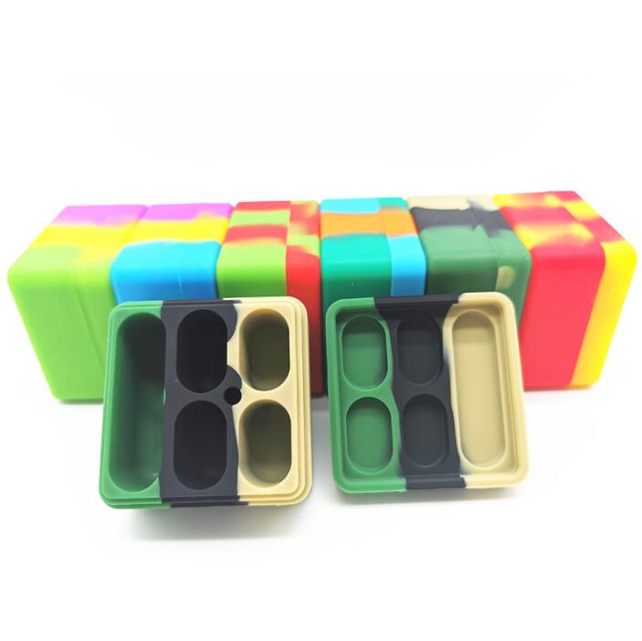 

Silicone Container Case Carriers Square Box Non-stick 26ml Block Box For Dab Wax Oil Dry Herb Silicon Storage Jar In Stock