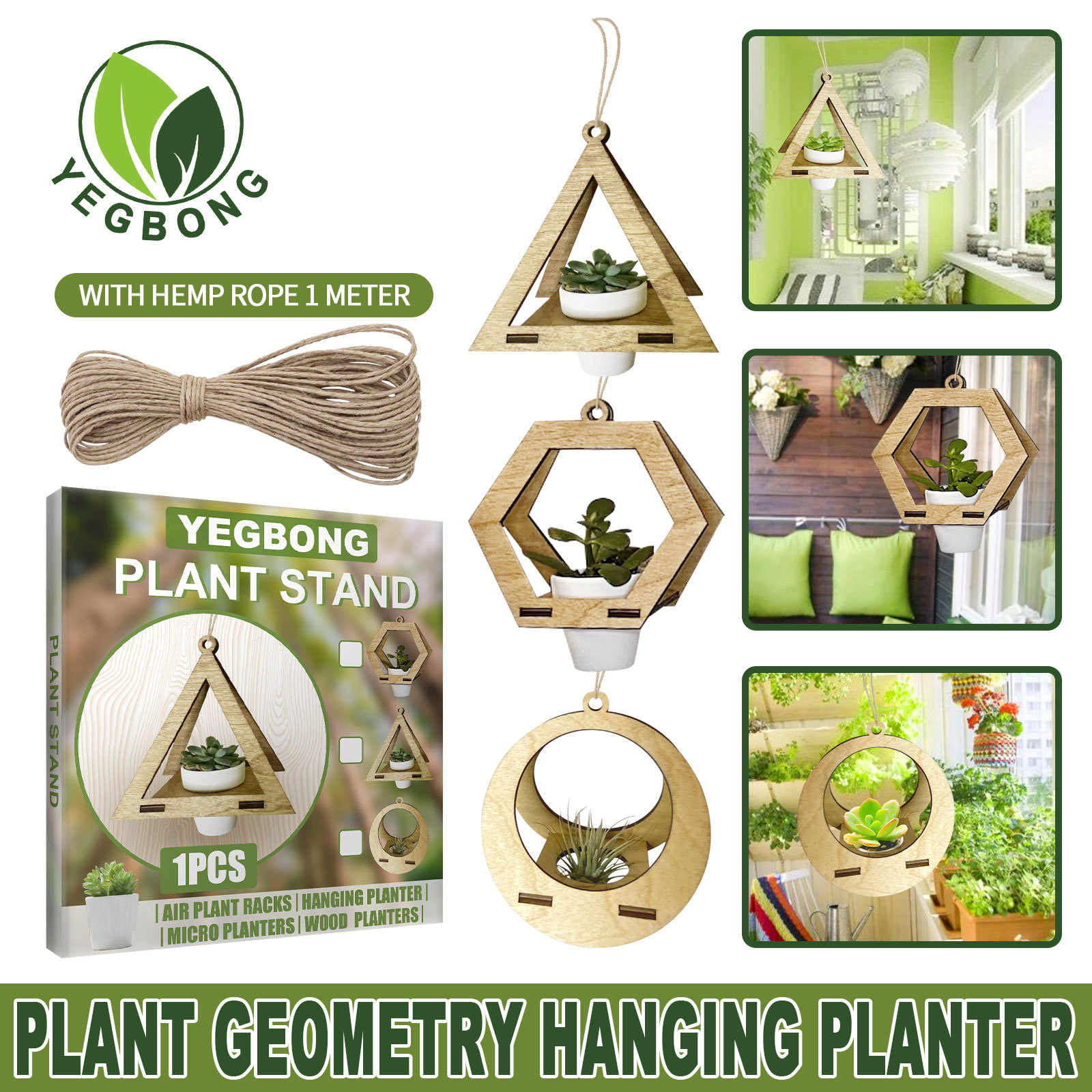

Free freight YEGBONG OEM ODM 2pcs Hanging Macrame Planter Baskets Handmade Planter Holder Cotton Hanging Flowerpot Plant Hanger for Wall Decoration