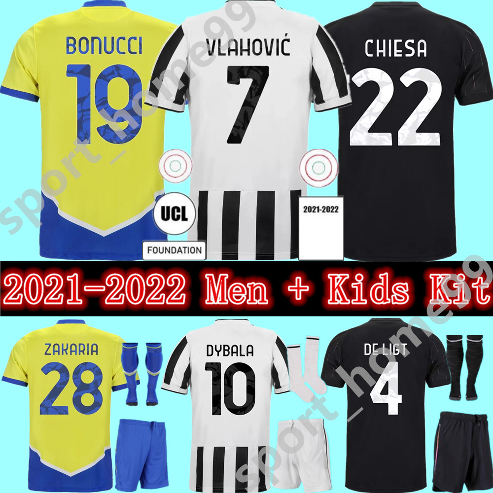 

2021 2022 DUSAN VLAHOVIC Camisetas de Soccer Jerseys DYBALA CHIESA MORATA ARTHUR CHIELLINI Home Jersey 21 22 Away adult Men + Kids kit uniform 3rd Football Shirt, Colour 2