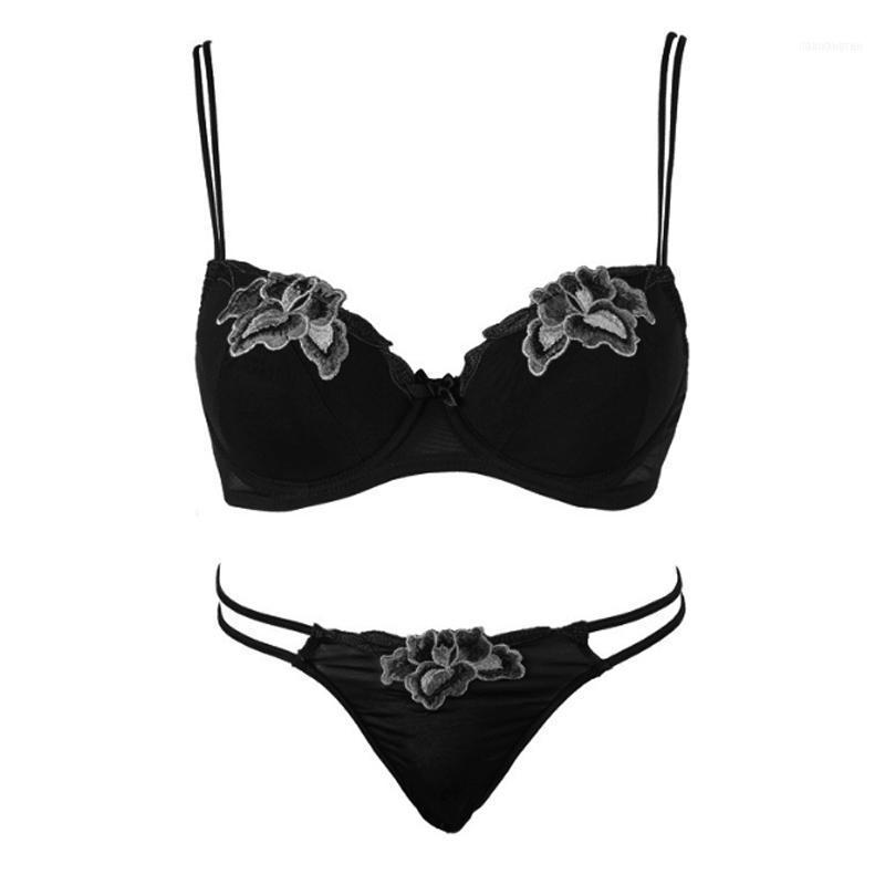 

Sexy Brassiere Embroidered Underwear Set ABC Cup Good Quality Women Bra Push Up Lace Thong Sets1, Message remarks size