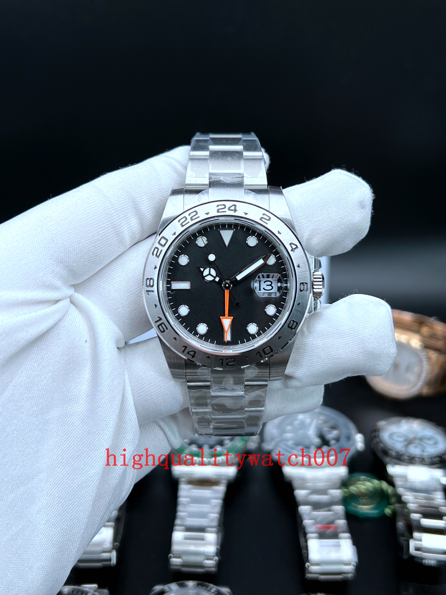 

Classic Series Men's watches Silver Dial 42mm Sapphire Glass Black Dial Stainless Steel ETA 2813 Movement Automatic Mens Wristwatches