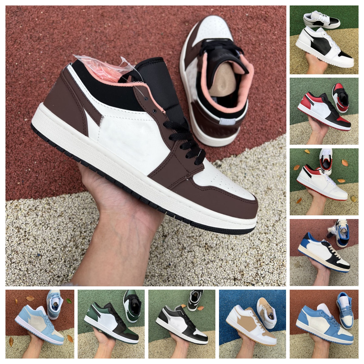 

2022 Jumpman Fragment TS X 1 1S Low Basketball Shoes Starfish White Brown Red Gold Banned UNC Court Purple Black Chicago Toe Shadow Panda Designer Trainer Sneakers, Bubble package bag