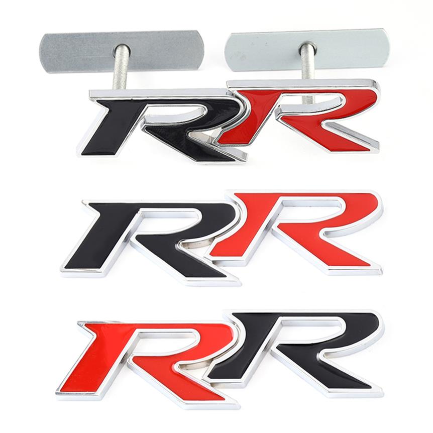 3D Metal RR Logo Emblem Badge Decs Automarrières à dos de la voiture avant pour Honda Rr Civic Mugen Accord CRV CITY HRV CAR STYLING218X