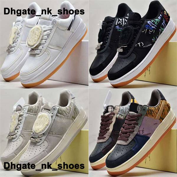 

AirForce Sneakers US12 Mens Travis Scotts Sail 1 Casual Women Shoes Trainers Runnings Eur 46 Force Low Cactus Jack  12 Us Air Chaussures Zapatos White Black