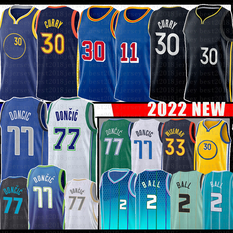 

Stephen Curry LaMelo Ball Basketball Jersey 30 2 Giannis Antetokounmpo Luka Doncic Gordon Hayward Klay Thompson James Wiseman 75th anniversary 77 20 11 33 Jerseys