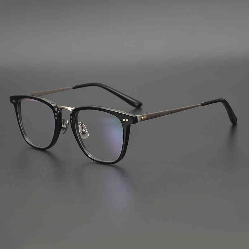 

handmade wide face glasses men's pure titanium personality square thick frame large face full frame plate tide myopia glasses frame