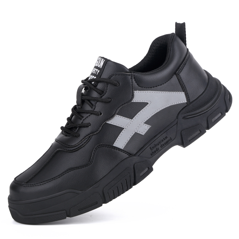 

Puncture Proof Safety Shoes Men Breathable Security Steel Toe Comfortable Wear Resistant Work Boots Flexibility Elastic, D039