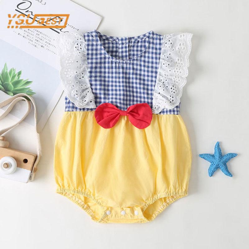 

Jumpsuits Born Baby Girl Sleeveless Grid Rompers Toddler Jumpsuit Summer Infant Girls Bowknot Children Outfit JumpsuitJumpsuits, H2117 white t-shirt