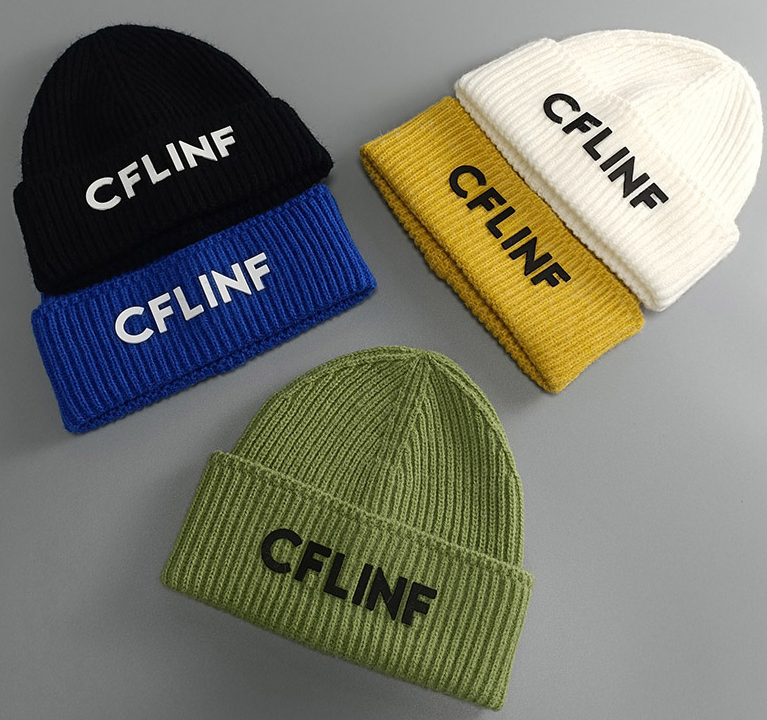 

Women's Knitted Hat Fashion Letter Big Head Circumference Confinement Beanie Hat Korean Style Men's and Women's Warm Wool Hat, As pic