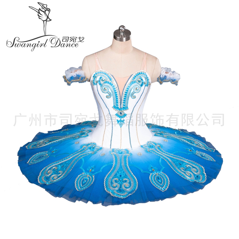 

Women Blue Bird Pancake Tutu Professional Kids Classic Tutu Ballet Costume Blue Adult Platter Tutus Girls BT9083