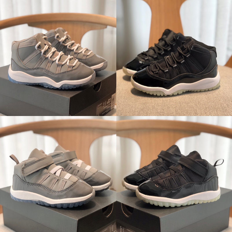 

2022 Jumpman 11 11s Cool Grey Kids Baketball Shoes Fashion Big Boys Girls Toddler Sneakers Space Jam Children Trainers Size 22-35, As shown 1