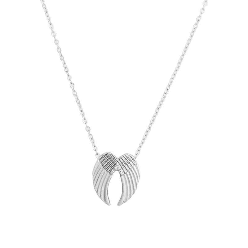 

Chains Gold Color Angel Wing Love Necklace Women Luck Rhinestone Pendant Necklaces Feather Cat Circle Choker Jewelry Gift Wish Card D3