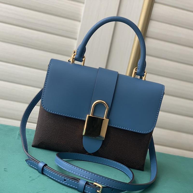 

Best Quality Lady Locky BB Bag Luxurys Designers Bags Genuine Leather 2022 Women Handbags with Lock Originals Metal Canvas Shoulder Bags with Box, Red