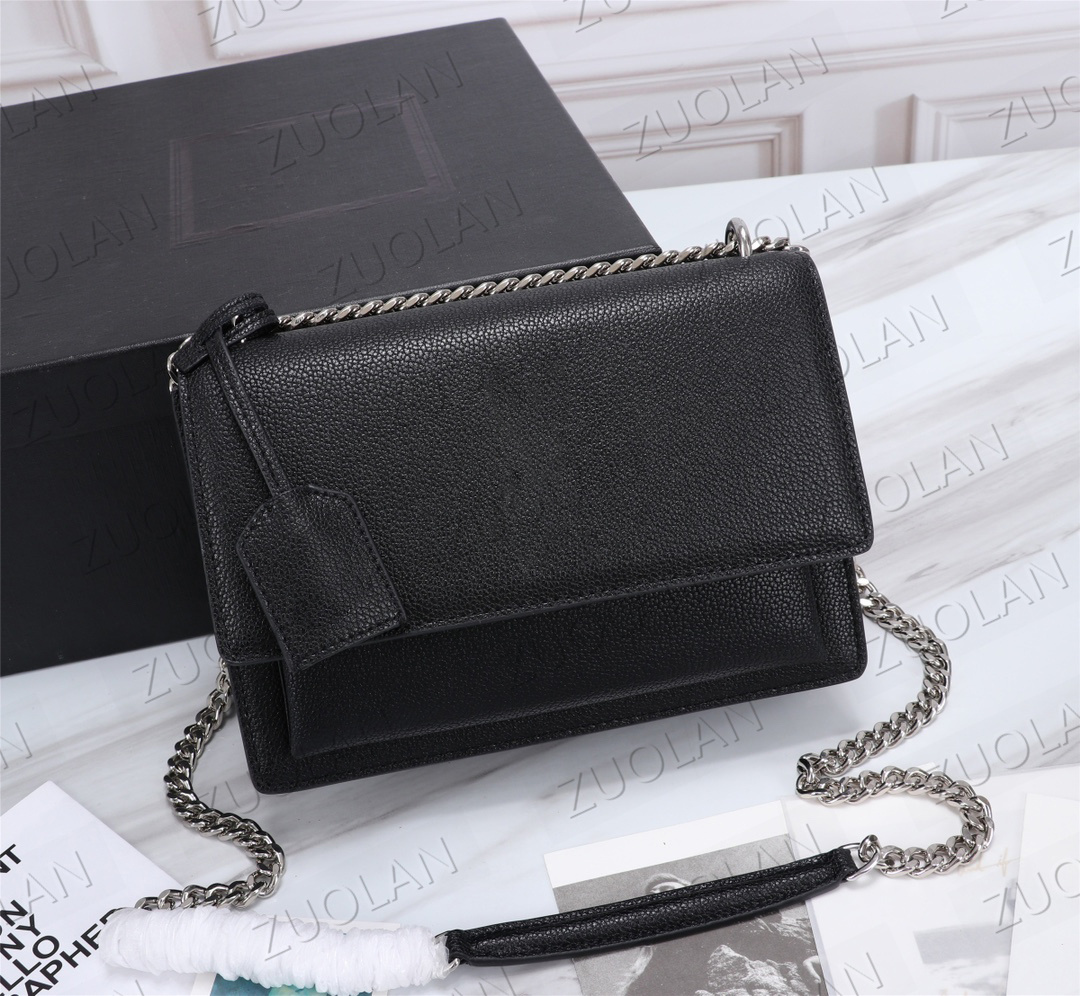 

Luxury Designer sunset bag 442906 Classic women Shoulder bags Grainy lychee pattern chain handbag Toothpick pattern leather womens Cross body handbags, Burgundy