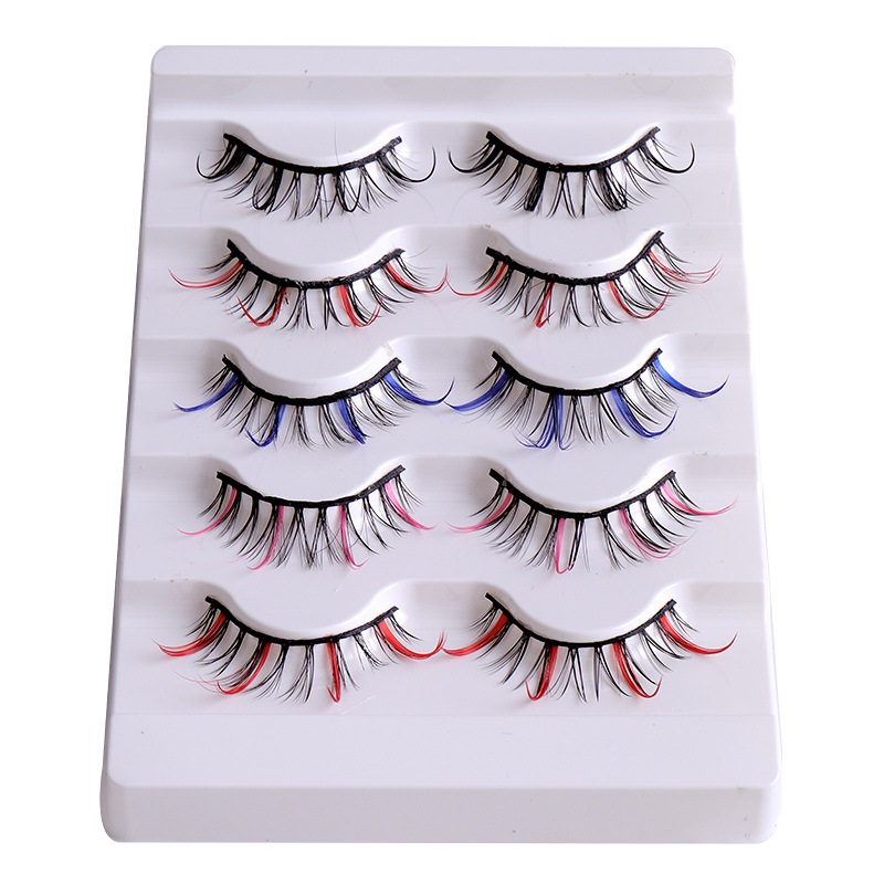 

Thick Natural 5 Pairs Color False Eyelashes Set Soft Light Handmade Reusable 3D Full Strip Fake Lashes Eyes Makeup Accessory Easy to Wear Eyelash Extensions