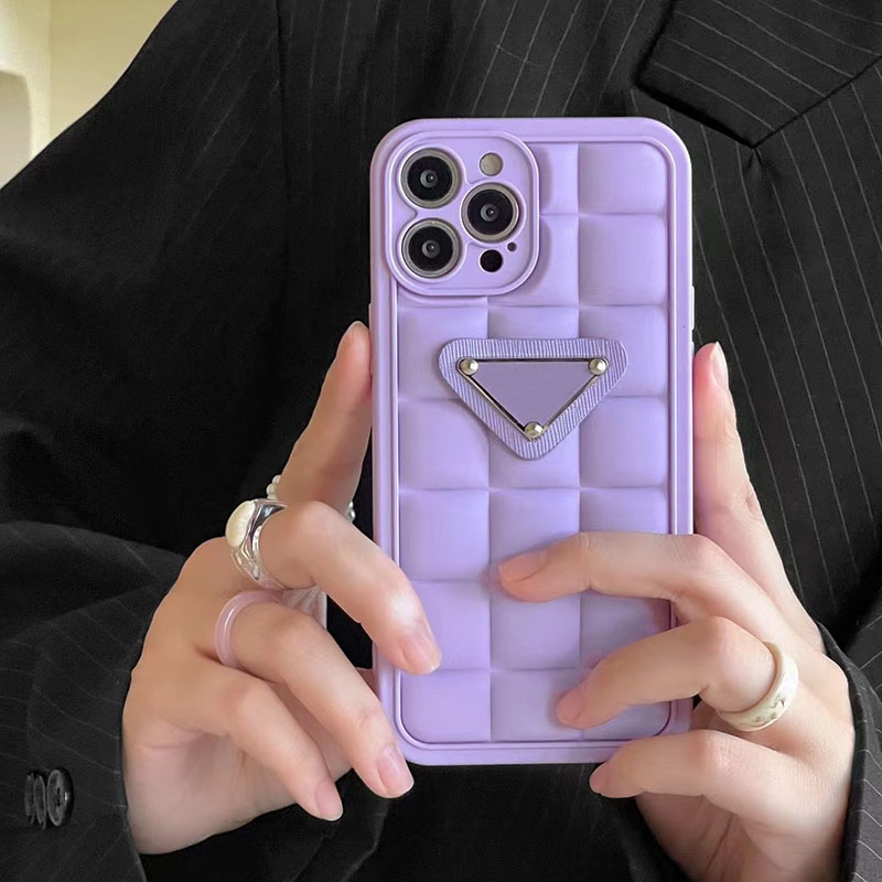 

Green Purple Cube Phone Case Designer For Ipone 13 Pro Max 12 11 Xs Max Xr Phone Cases Men Women Cell Phones Protect Shell High Quality, Purple+box