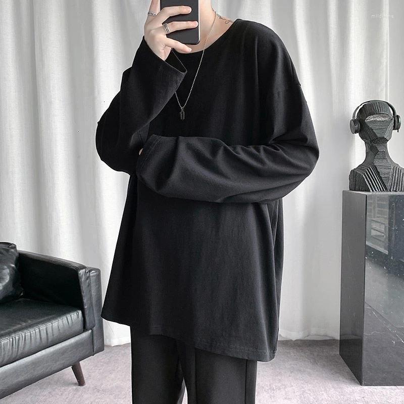 

Men's T-Shirts Men's Solid Color O Neck Long Sleeve T Shirt Korean Style Casual Top Men WomenMen's Mild22, Beige