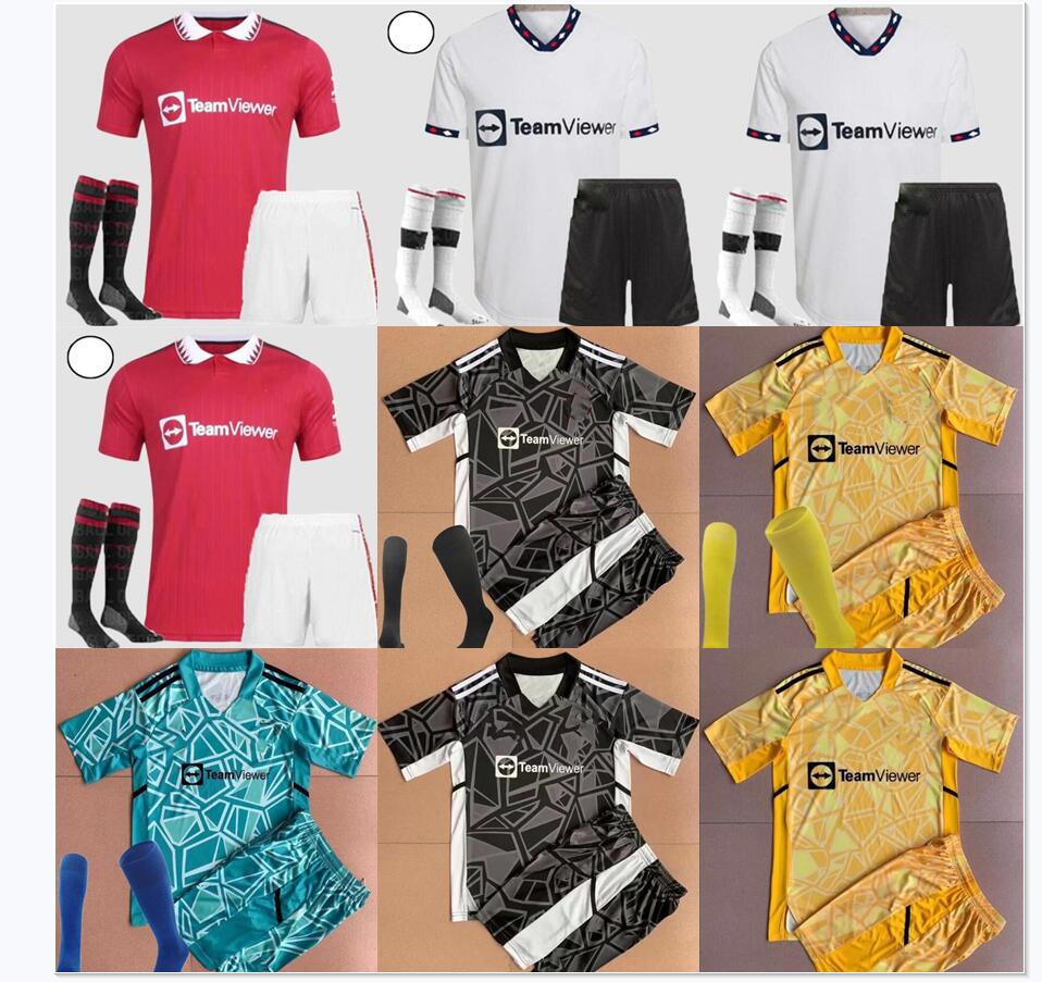 

kids kit 2022 2023 UTD SANCHO soccer jerseys RASHFORD CAVANI VAN DE BEEK 22 23 HUMANRACE fourth B. FERNANDES SHAW R.VARANE POGBA football uniform, Black