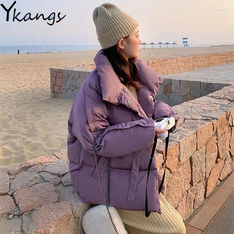 

Women' Down & Parkas Winter Padded Clothes Korean Style Loose Short Long Sleeve Coat Campus Casual All-match Ladies Blouse Kare22, Black