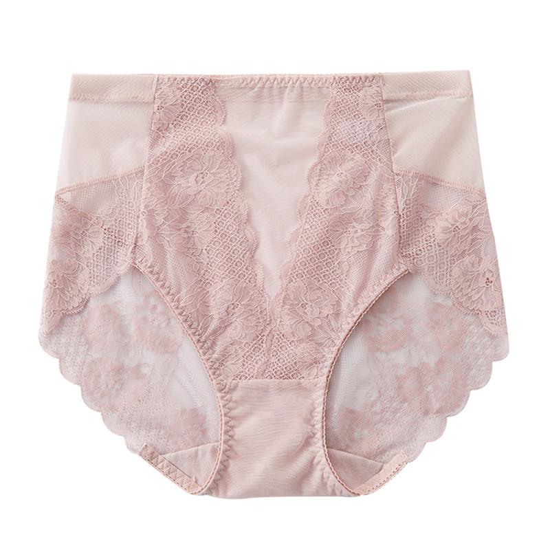 

Women's Panties Women's Sexy Lace And Mesh Material Hight Waist Breifs Smooth Seamless Underpants Sofe Breathalbe Female UnderwearWo, Black