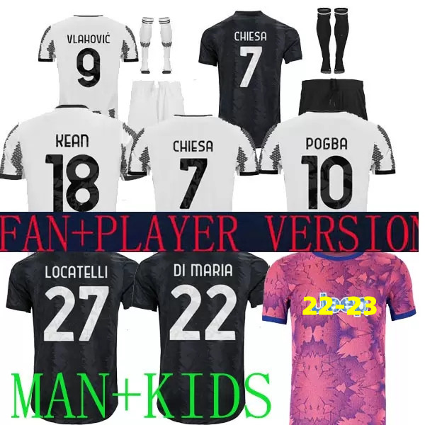 

22 23 Soccer Jerseys POGBA DI MARIA BONUCCI VLAHOVIC McKENNIE 2022 2023 Football Shirt PELLEGRINI Mens Jersey Kids CR LOCATELLI CHIESA McKENNIE ARTHUR CUADRADO