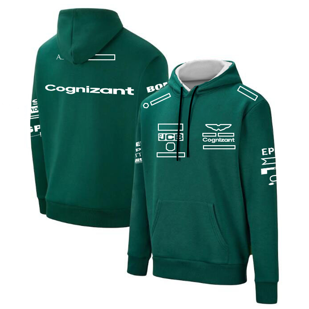 

2022 new F1 team racing suit men' fleece zipper hoodie jacket custom