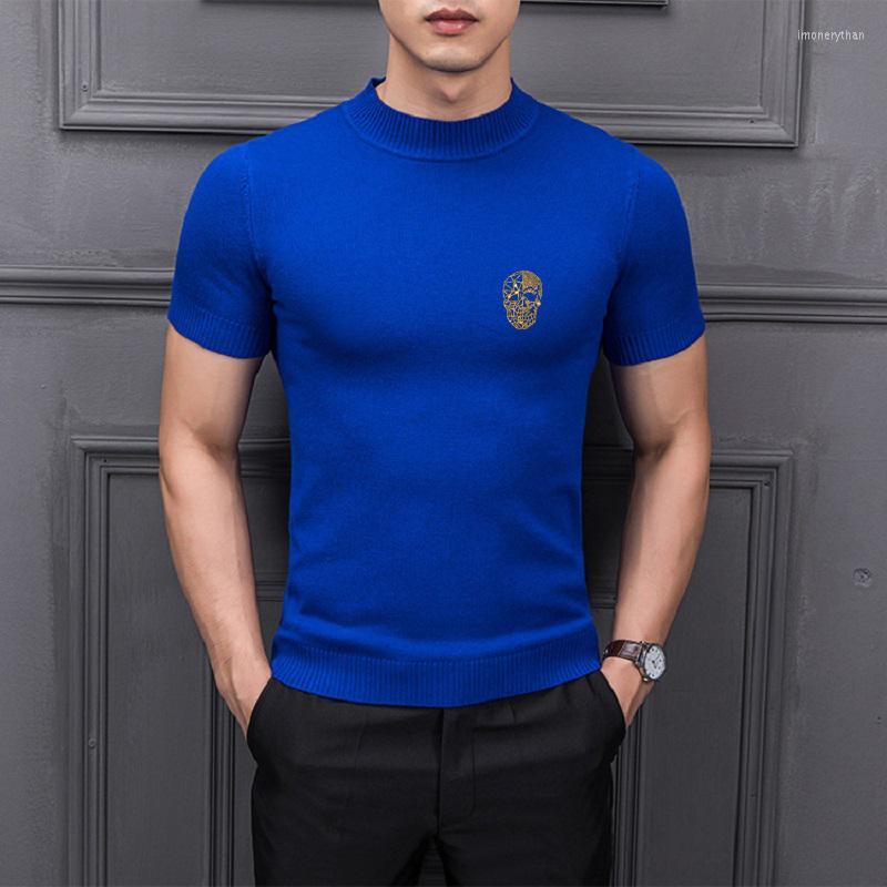 

Men's T-Shirts Four Seasons Men's Sweater Comfortable Diamond Custom Craft Knitted T-Shirt Soft Slim Cashmere PulloverMen's Imon22, As shown asian size