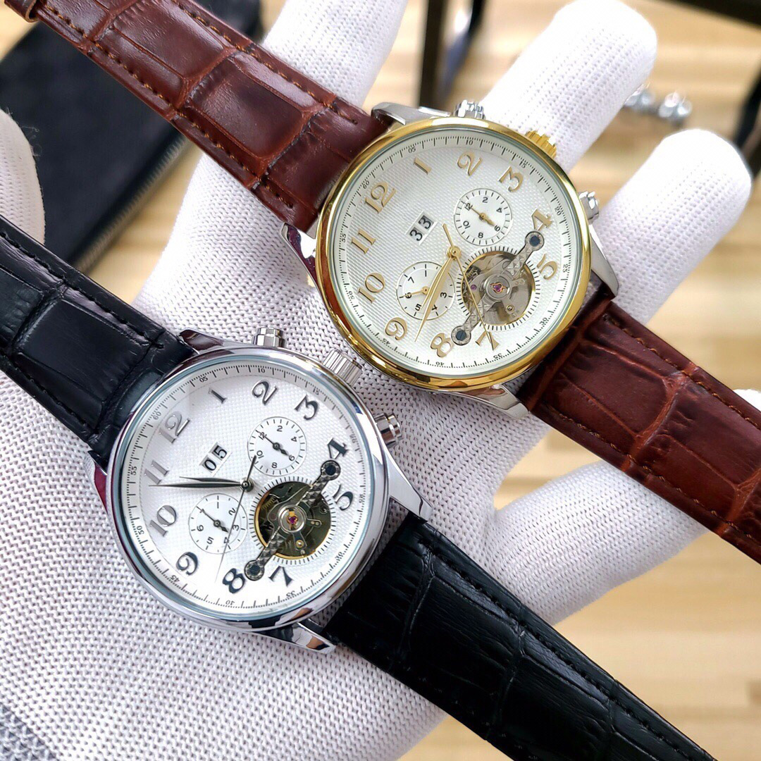 

Designer Tourbillon Mens Watches Mechanical Movement Luxury Watch Multifunction Leather Strap
