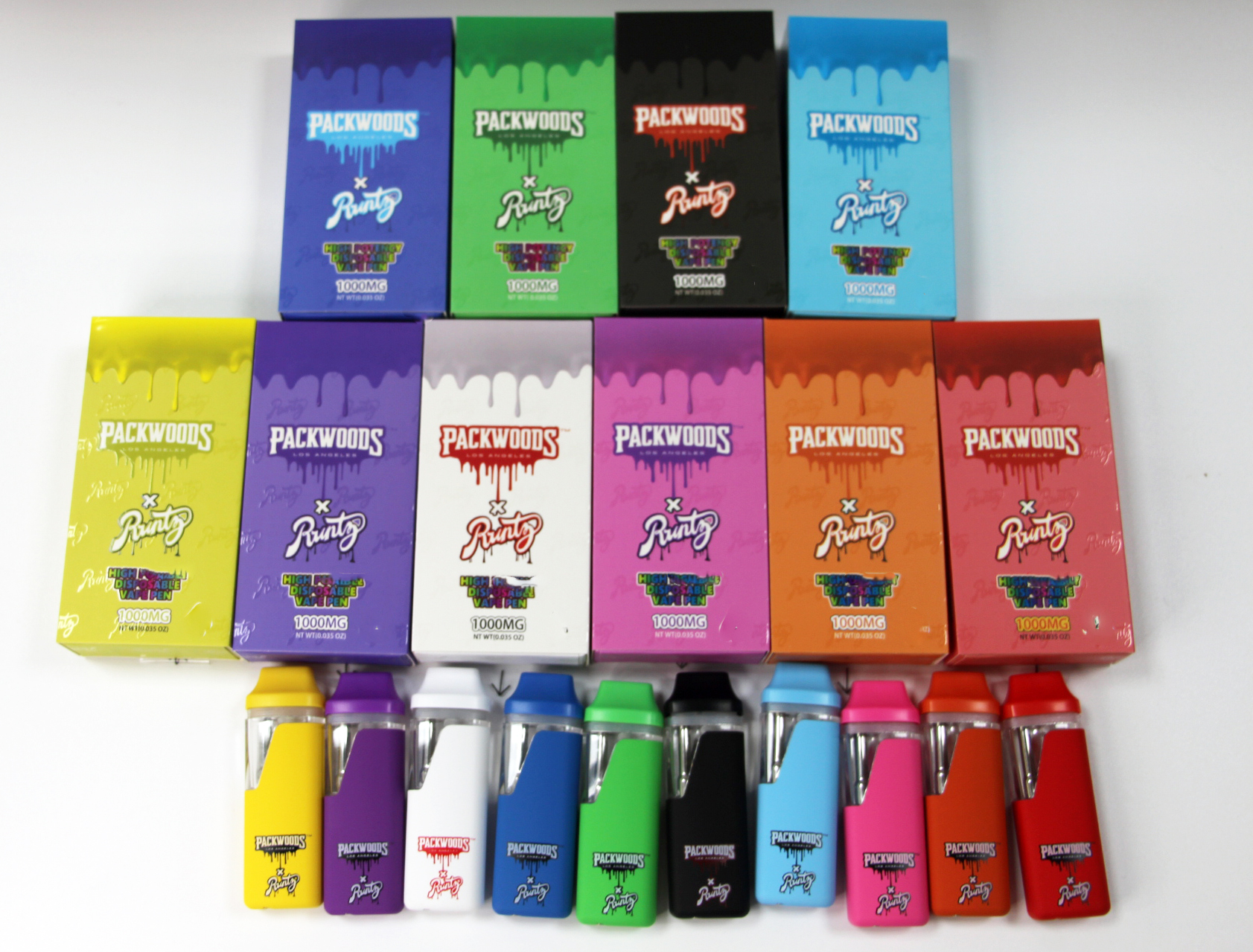 

Runtz x Packwoods Disposable vape pens E cigarettes pod 380mAh Rechargeable Battery Empty Vapes Pen 1ml Vaporizer with Packing E CIGARETTE KIT